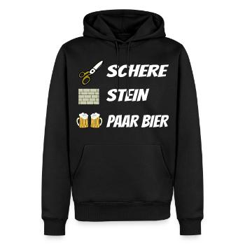 Schere , Stein, Paar Bier - Männer Premium Bio Hoodie - Schwarz - Vorne - Nico (187cm)