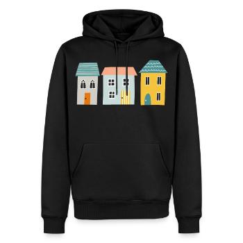 Maisons - Sweat à capuche Premium bio Homme - noir - Devant - Nico (187cm)
