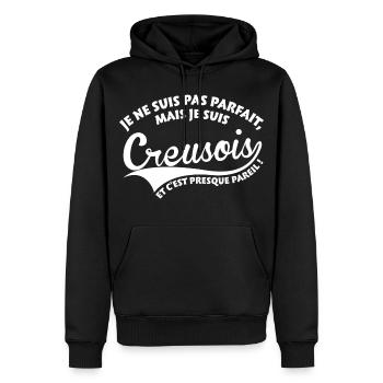 Parfait Creusois - Sweat à capuche Premium bio Homme - noir - Devant - Nico (187cm)