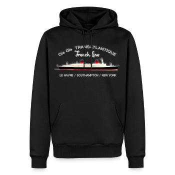 PAQUEBOT FRANKREICH - Männer Premium Bio Hoodie - Schwarz - Vorne - Nico (187cm)
