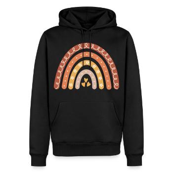 Arc-en-ciel bohème - Sweat à capuche Premium bio Homme - noir - Devant - Nico (187cm)