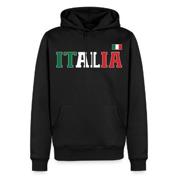 Italien Flagge - Männer Premium Bio Hoodie - Schwarz - Vorne - Nico (187cm)