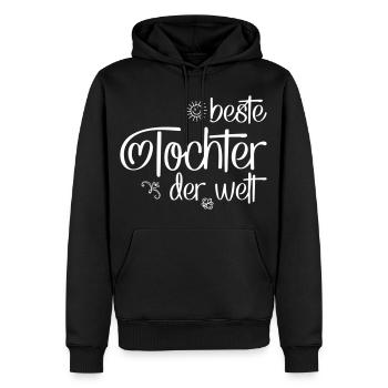 Tochter - Männer Premium Bio Hoodie - Schwarz - Vorne - Nico (187cm)