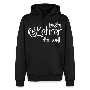 Lehrer - Männer Premium Bio Hoodie - Schwarz - Vorne - Nico (187cm)