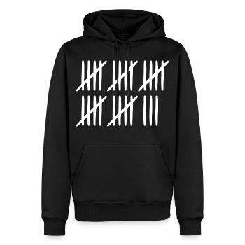 28 anniversaire liste-barres 28 ans - Sweat à capuche Premium bio Homme - noir - Devant - Nico (187cm)