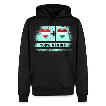 Autriche et Hongrie 100 % Genial / Cadeau - Sweat à capuche Premium bio Homme - noir - Devant - Nico (187cm)