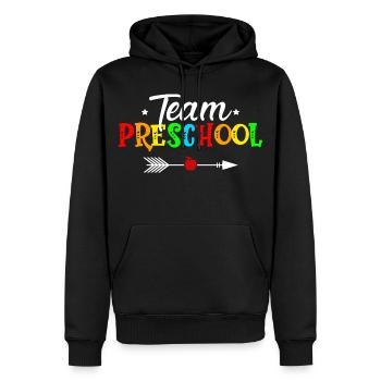 équipe préscolaire - Sweat à capuche Premium bio Homme - noir - Devant - Nico (187cm)