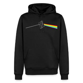 Kassette - Männer Premium Bio Hoodie - Schwarz - Vorne - Nico (187cm)
