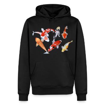 Elegantes Koi-Fisch-Aquarell-Design - Männer Premium Bio Hoodie - Schwarz - Vorne - Nico (187cm)
