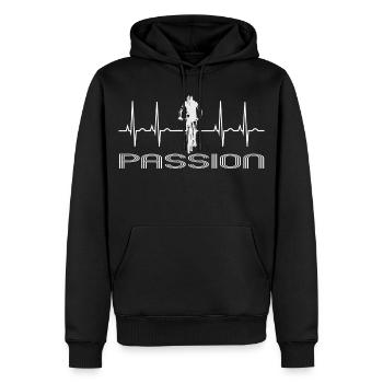 Bike - Sweat à capuche Premium bio Homme - noir - Devant - Nico (187cm)