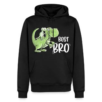 Frères et sœurs Dinosaures I Meilleur frère - Sweat à capuche Premium bio Homme - noir - Devant - Nico (187cm)