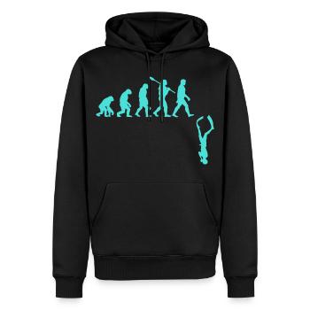 Evolution des Freitauchens - Männer Premium Bio Hoodie - Schwarz - Vorne - Nico (187cm)
