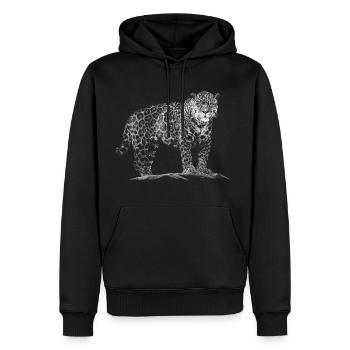 Leopard - Men’s Premium Organic Hoodie - black - Front - Nico (187cm)