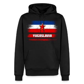 Jugoslawien Vintage Flaggen - Männer Premium Bio Hoodie - Schwarz - Vorne - Nico (187cm)