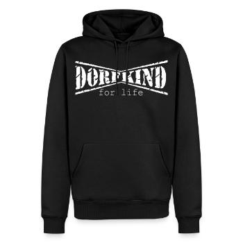 dorf dorfkind aufkleber sticker dorfi stadt fest - Männer Premium Bio Hoodie - Schwarz - Vorne - Nico (187cm)