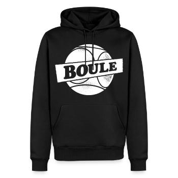 Petanque Boulekugel Outfit für Bouler Boule - Männer Premium Bio Hoodie - Schwarz - Vorne - Nico (187cm)