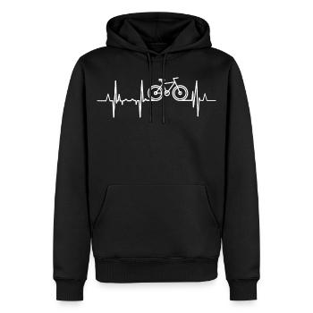 Fahrrad Herzschlag - Männer Premium Bio Hoodie - Schwarz - Vorne - Nico (187cm)