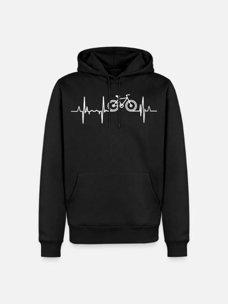 Bicycle Heartbeat - Men’s Premium Organic Hoodie - black