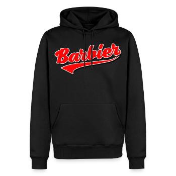 barbier cheveux barbe barbier raser hommes barbier - Sweat à capuche Premium bio Homme - noir - Devant - Nico (187cm)