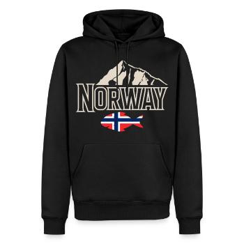 Norvège Pêche Pêcheur Pêcheur - Sweat à capuche Premium bio Homme - noir - Devant - Nico (187cm)