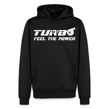 Turbo - Sweat à capuche Premium bio Homme - noir - Devant - Nico (187cm)