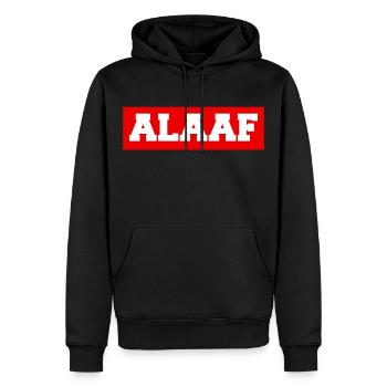 ALAAF - Männer Premium Bio Hoodie - Schwarz - Vorne - Nico (187cm)