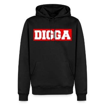 Digga - Männer Premium Bio Hoodie - Schwarz - Vorne - Nico (187cm)