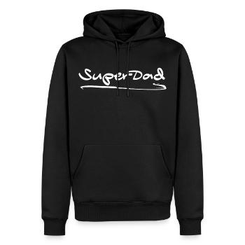 Super papa - Sweat à capuche Premium bio Homme - noir - Devant - Nico (187cm)