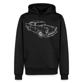 Voiture ancienne américaine - Sweat à capuche Premium bio Homme - noir - Devant - Nico (187cm)