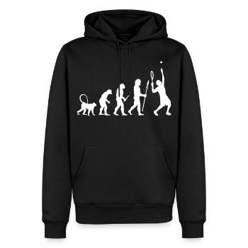 Tennis Evolution - Männer Premium Bio Hoodie - Schwarz - Vorne - Nico (187cm)