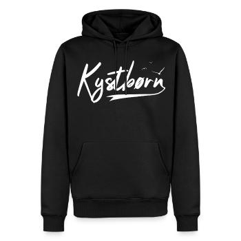 Kystbørn - Küstenkind - Männer Premium Bio Hoodie - Schwarz - Vorne - Nico (187cm)