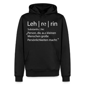 Lehrerin - Männer Premium Bio Hoodie - Schwarz - Vorne - Nico (187cm)