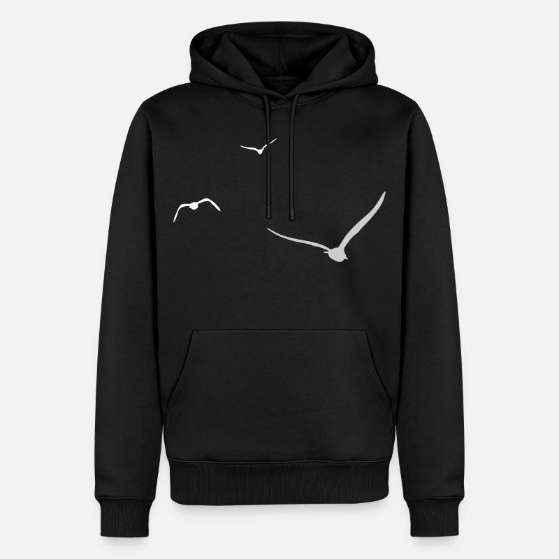 Drei Möwen | Möwe | Farben einstellbar - Männer Premium Bio Hoodie - Schwarz