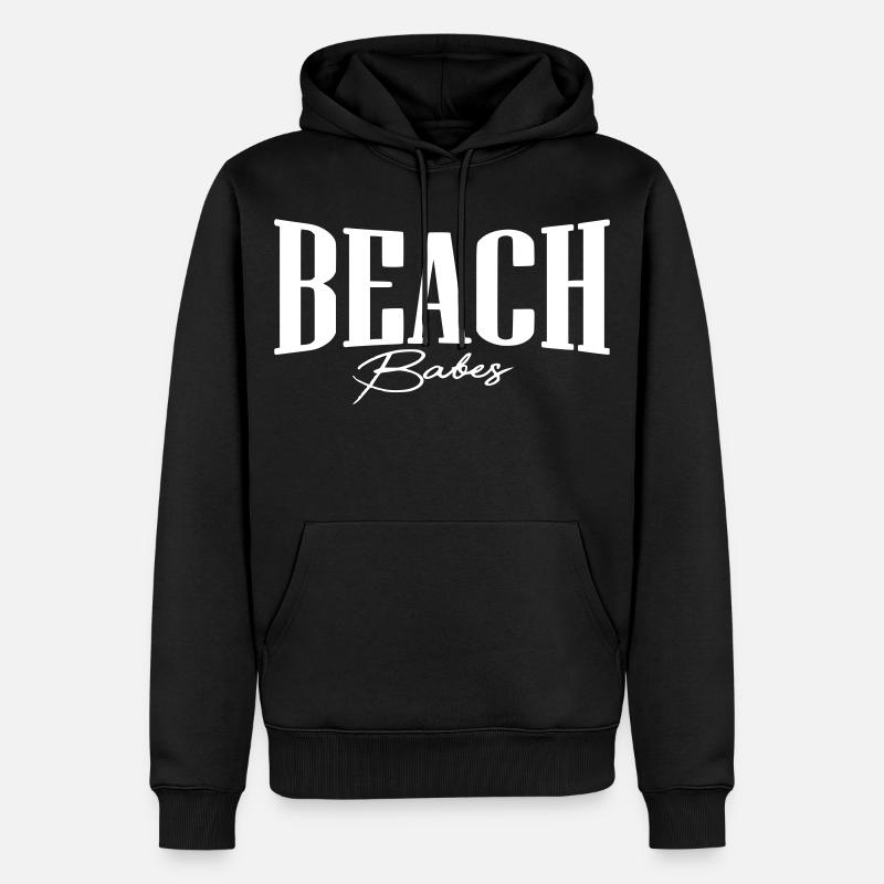 fille de plage de plage - Sweat à capuche Premium bio Homme - noir