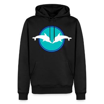Delfin Delphine - Männer Premium Bio Hoodie - Schwarz - Vorne - Nico (187cm)