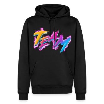 Équipe - Sweat à capuche Premium bio Homme - noir - Devant - Nico (187cm)
