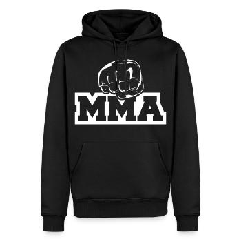 MMA Fist Icône Logo Icône Arts Martiaux Illustration - Sweat à capuche Premium bio Homme - noir - Devant - Nico (187cm)