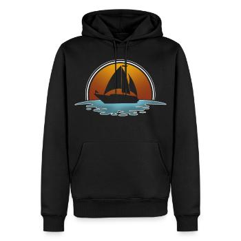 Voilier Voilier Voilier Voilier Marin - Sweat à capuche Premium bio Homme - noir - Devant - Nico (187cm)