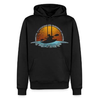 Kajak - Männer Premium Bio Hoodie - Schwarz - Vorne - Nico (187cm)