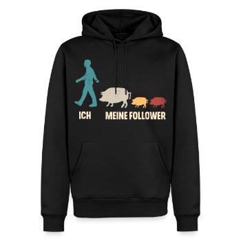 Schwein Landwirt Ich Und Meine Follower - Männer Premium Bio Hoodie - Schwarz - Vorne - Nico (187cm)