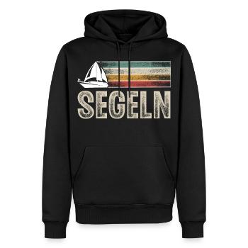 Segeln Segler Segelboot Retro Vintage - Männer Premium Bio Hoodie - Schwarz - Vorne - Nico (187cm)