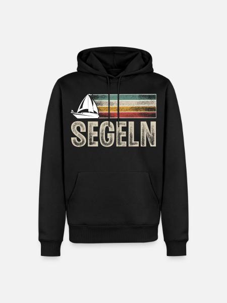 Segeln Segler Segelboot Retro Vintage - Männer Premium Bio Hoodie - Schwarz