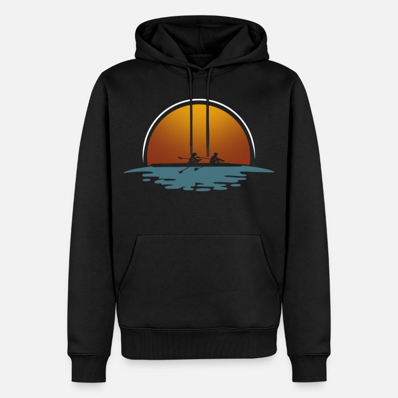 Rameur Rameur Bateau à rames - Sweat à capuche Premium bio Homme - noir