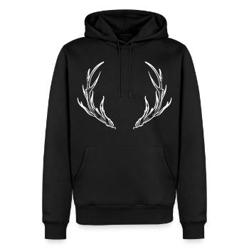 Hirsch Geweih Wild - Männer Premium Bio Hoodie - Schwarz - Vorne - Nico (187cm)
