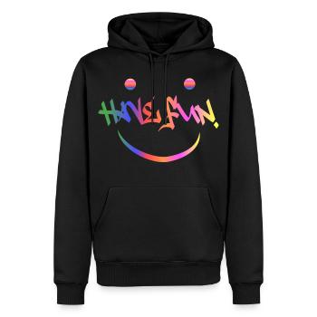 Hab Spaß - Männer Premium Bio Hoodie - Schwarz - Vorne - Nico (187cm)