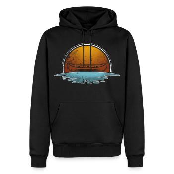 Kanu Kanufahrer Kanufahren - Männer Premium Bio Hoodie - Schwarz - Vorne - Nico (187cm)