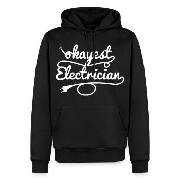Mediocre electrician - Men’s Premium Organic Hoodie - black - Front - Nico (187cm)