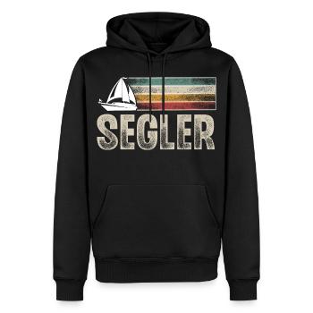 Segeln Segler Segelboot Retro Vintage - Männer Premium Bio Hoodie - Schwarz - Vorne - Nico (187cm)