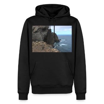 Affiche Madère Portugal - Sweat à capuche Premium bio Homme - noir - Devant - Nico (187cm)