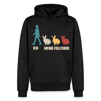 Ich Meine Follower Hasen Kaninchen - Männer Premium Bio Hoodie - Schwarz - Vorne - Nico (187cm)
